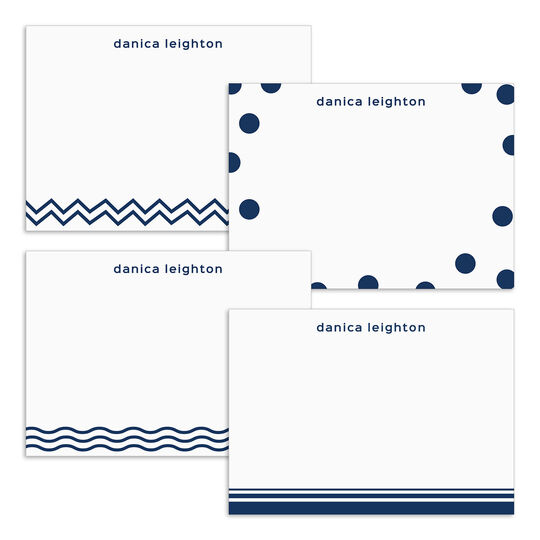Everyday Navy Flat Note Card Collection